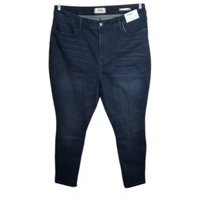Wrangler Sz 18W X 28 Dark Blue High Rise Unforgettable Skinny Denim Jeans New - Picture 1 of 12
