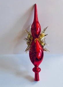 Topper de árbol rojo irrompible Bradford vintage de mediados de siglo decoración de Navidad Navidad - Imagen 1 de 6