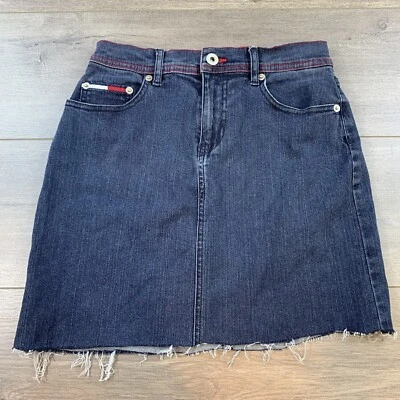 Mini falda vaquera vintage Tommy Girl Jeans Hilfiger dobladillo crudo para mujer 1 elástica años 90 Foto 1 de 4