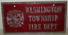 Washington Township Fire Department Placard 1940's Nevada County California RARE