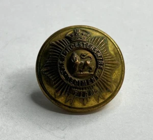 Edwardian Worcestershire Regiment Officers Gilt Button 26 mm Jennens & Co - Picture 1 of 3