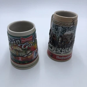 (Lot Of 2) Budweiser Beer Stein St Patrick's Day Erin Go Bud 1993 & C Series Mug - Picture 1 of 7