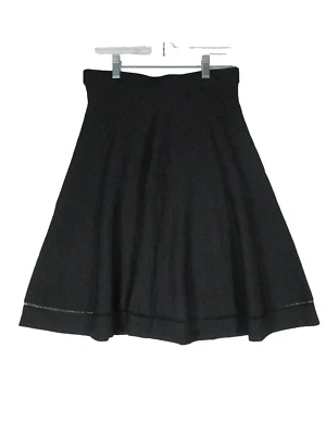 Carmen Marc Valvo Womens Pull On A-Line Skirt Laser Cut Hem Size S Black Foto 1 de 4