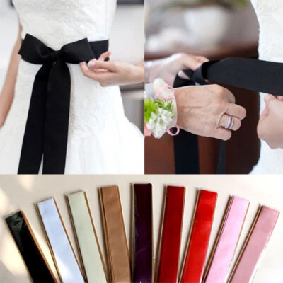 SATIN FABRIC REPLACEMENT SASH BELT - DRESSING GOWN DRESS WRAP SELF TIE BOW UK - Image 1 of 4