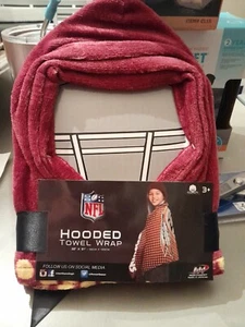 WASHINGTON REDSKINS NFL Hooded Towel Wrap 22" x 51" Beach Pool Towel - Picture 1 of 4