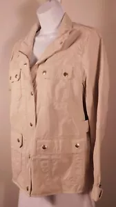 J CREW Women's Tan Light Weight Zip Front Cotton Jacket Sz M - Picture 1 of 6