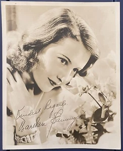 Fotografia Vintage Autentica Barbara Stanwyck ~ Firmata 8” X 10” - Foto 1 di 2