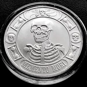 1 oz Memento Mori The Last Laugh BU .999 Silver Round Coin Skull Death