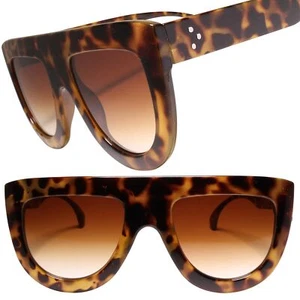 Hip Hop Dapper Clubbing Flat Top 80s 90s Hip Mens Womens Tortoise Sunglasses - Picture 1 of 4