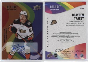2022-23 Upper Deck Allure Color Flow Full Rainbow Brayden Tracey Rookie Auto RC