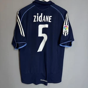 REAL MADRID 2005/2006 AWAY FOOTBALL SHIRT JERSEY CAMISETA ADIDAS BLUE #5 ZIDANE - Picture 1 of 7