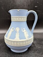 Antique Wedgwood Blue Jasperware Etruscan Syrup Pitcher W/Lid England 7.25*