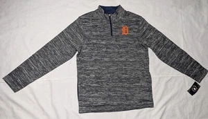 NWT Majestic MLB Detroit Tigers Logo 1/4 Zip Pullover Men’s Medium With Pockets  - Picture 1 of 4