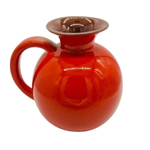 Vintage Frankoma Vase 82 Mid Century Art Pottery Flame Red Water Pitcher Jug MCM - Picture 1 of 9
