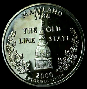 2000-S 25C State Quarter Maryland GDC Proof CN CLAD 22rr1011-3 - Picture 1 of 2
