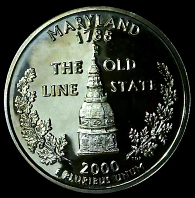 2000-S 25C State Quarter Maryland GDC Proof CN CLAD 22rr1011-3 - Image 1 of 2