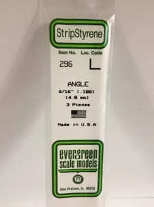 Evergreen 296 Plasticcart Angle 4,8x4,8x350mm (3) Polystyrene Winkel L-Profil - Bild 1 von 3