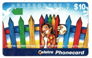 🔥1995 Telecom The International Year For Tolerance Player Together $10 Used🔥 - Picture 1 of 1