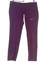 NIKE Dri Fit Leggings Size Small Purple Long Stretch Gym Activewear Waist Tie