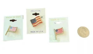 USA Patriotic July 4th Veterans Day Memorial Collar  Pins Vintage set Of 3 NOS - Picture 1 of 1