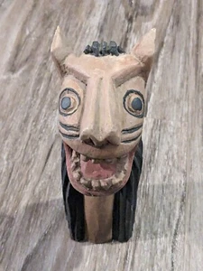 Brazilian Carranca Hand Carved Wood Lion Head Figure Art Polychrome Figure 7.5" - Bild 1 von 21