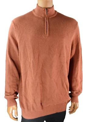 Suéter Club Room Para Hombres Nuevo XL Naranja 1/4 Cremallera Cuello Simulado Manga Larga Pullover Foto 1 de 4