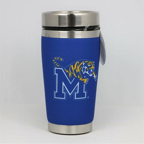 Memphis Tigers Mugzie NCAA Stainless Steel 16oz Travel Tumbler Coffee Mug Cup Cover