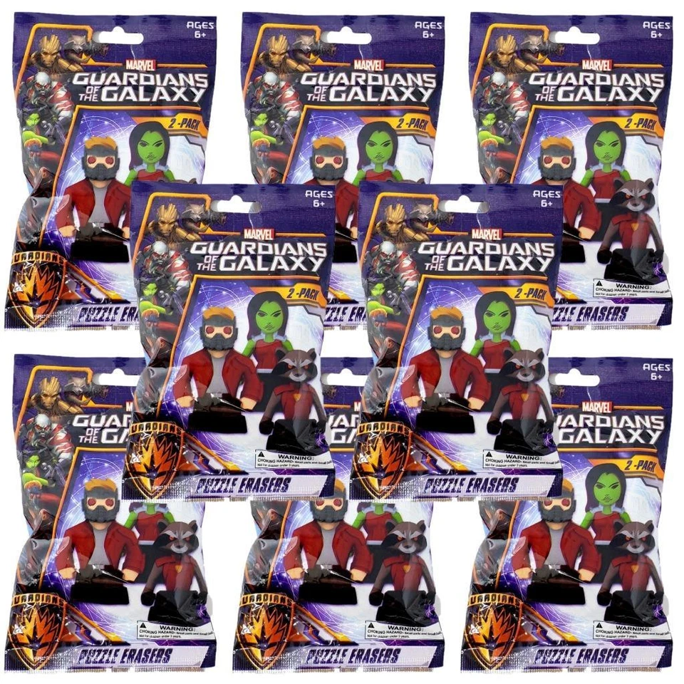 Gomas de borrar rompecabezas Marvel Guardianes de la Galaxia: lote de 8 paquetes de 2 ciegas selladas Foto 1 de 1
