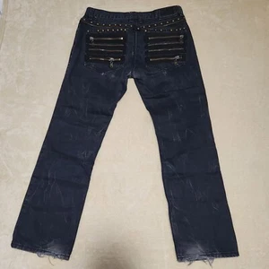 Victorious Jeans Mens 34x30 Urban Couture Distressed Skater Hip Hop Cyber Y2K - Picture 1 of 17