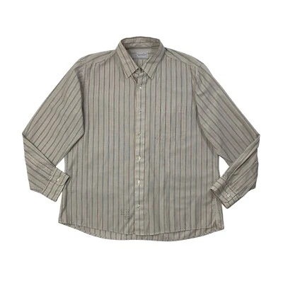 Vintage Oscar De La Renta Shirt Mens 16.5 Striped Button Up Long Sleeve Dress - Image 1 of 4