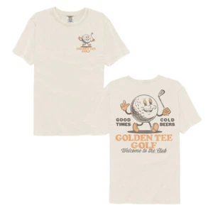 Golden Tee Golf Game Welcome To The Club Good Times Cold Beers Men's T Shirt - Picture 1 of 9