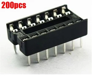 200Pcs 14 Pin Dip Sip Socket Adaptor Solder Type vi - Picture 1 of 2