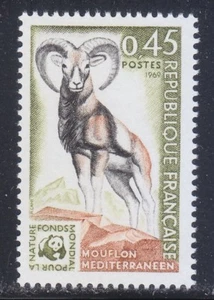 Frankreich 1969 postfrisch Sc 1257 Mi 1683 Mittelmeer Mufflon. Europäischer Mufflon WWF ** - Bild 1 von 1