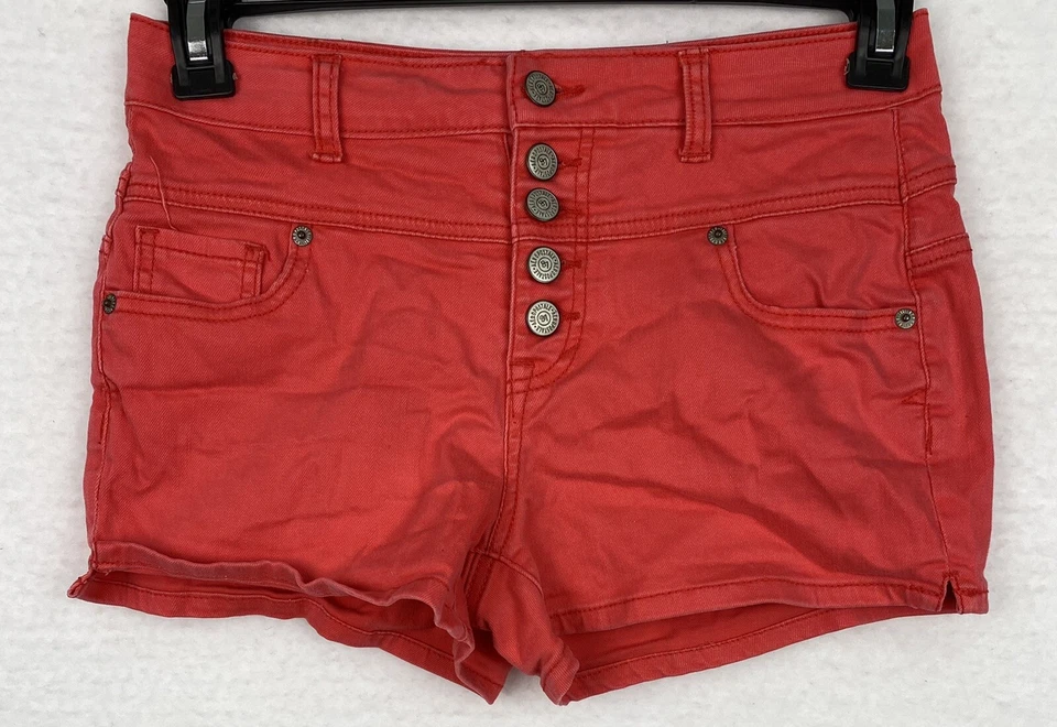 Pantalones Cortos Rosa Aeropostale Para Mujer 4 Tiro Alto Foto 1 de 4