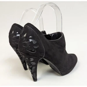 impo Womens 7.5M Black Faux Suede Cutout Stiletto Booties - Picture 1 of 9