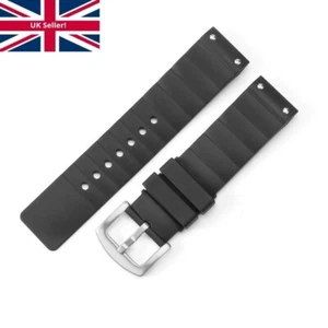 23 mm Kautschuk Uhrenarmband für Cartier Santos schwarz Silikon Taucher Ersatzband - Bild 1 von 11