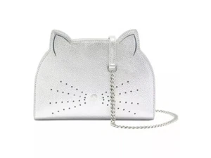 NWT Ted Baker KIRSTIE Cross body leather cat bag Silver - Picture 1 of 9