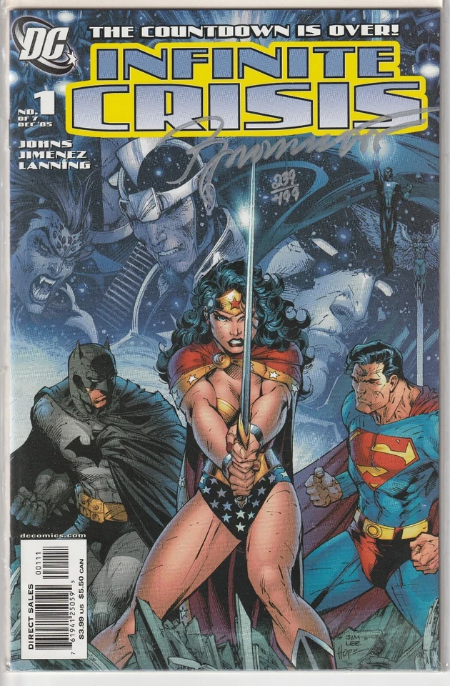 Infinite Crisis #1 signed by Phill Jimenez DF COA LIMITED To 499 NM Unread 2005 - Imagen 1 de 2