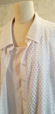 Conjunto sin mangas camisa de encaje con ojo de cerradura blanca 2X XXL XXLg de d &co Denim &co nuevo sin etiquetas Foto 1 de 4