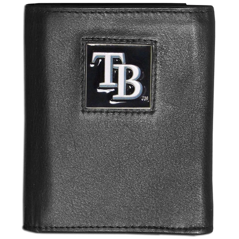 Tampa Bay Rays Fine Grain Leather Tri-Fold Wallet MLB Cover