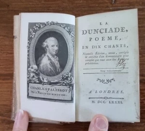 LA DUNCIADE poemes en dix chants par Charles Palissot - (Londres en 1781) - Imagen 1 de 6