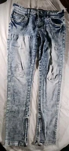 Buckle Black Skinny Flex Blue Distressed Denim Jeans Size 30 X 32 - Picture 1 of 15