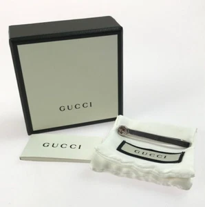 Gucci fermacravatta logo GG ad incastro spilla barra 499061 argento sterling 925 usato - Foto 1 di 9