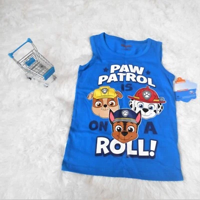 Paw Patrol Tank Top Boys Size 6 Nickelodeon Blue Pups Sleeveless - Image 1 of 4