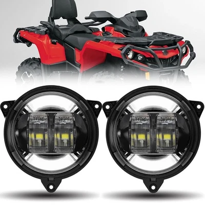 2PCS LED Headlight DRL Low Beam For Can-Am Outlander MAX 800R 2013-2018 — 第 1/4 张图片