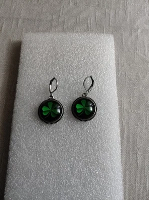 Ohrringe Modeschmuck Silberfarbend Kleeblatt - Bild 1 von 2