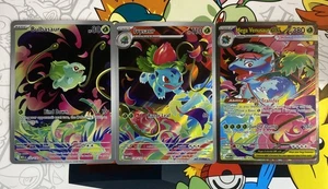 Mega Venusaur Ex SIR 177/132 Bulbasaur 133/132 Ivysaur 134/132 FULL ART SET NM - Picture 1 of 9