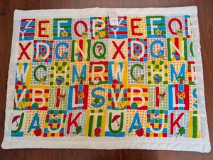 Manta bebé de colección edredón alfabeto colores primarios algodón poliéster hecha en EE. UU. - Imagen 1 de 10