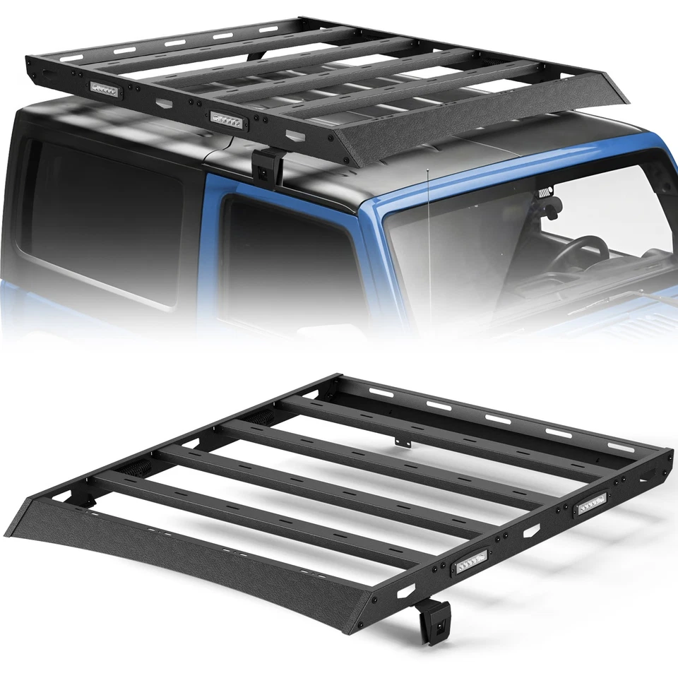 For Jeep Wrangler TJ 1997-2006 Hardtop Off-Road Top Roof Rack Basket Steel Black Foto 1 de 4