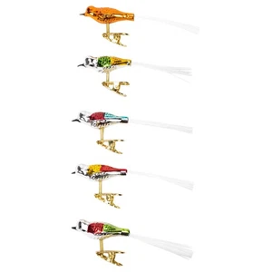 Kurt Adler Early Years Glass Clip-On Bird, 4.5-Inch, Set of 5 - Picture 1 of 12